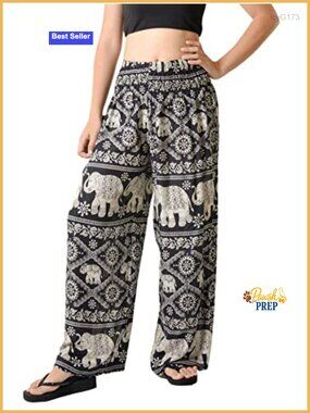 Wide Leg Harem Pants Open Ankle Pockets Rayon Yoga Flowy Lounge